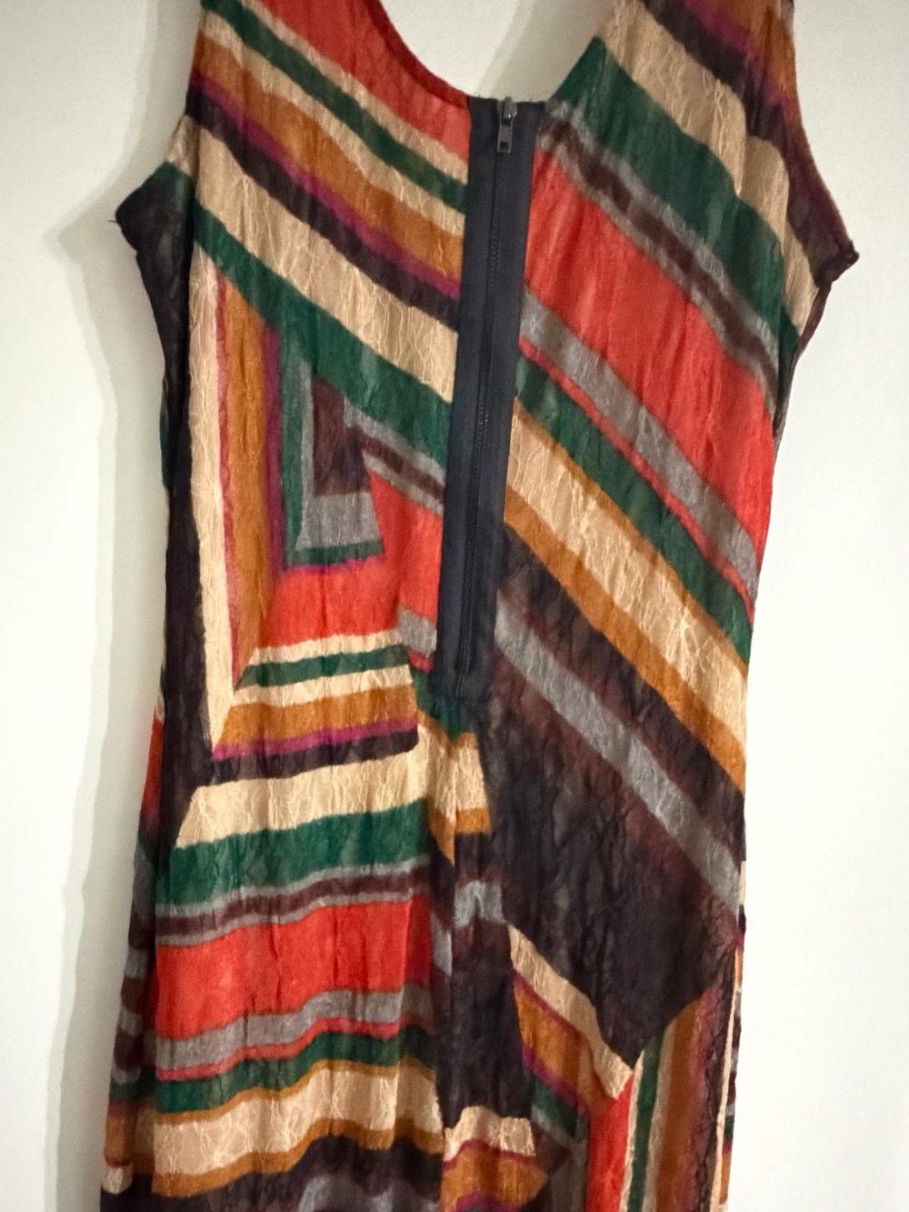 Bar III Multicolor Striped Sleeveless Dress | Size L | Boho Midi Shift Dress - Picture 2 of 3